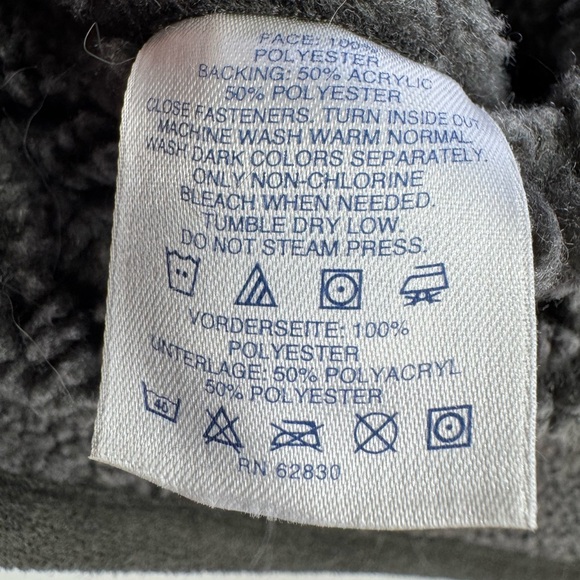 Lands End Women’s Sz Small Green Sherpa Lined Suede Feel Long Jacket Warm - Picture 5 of 8